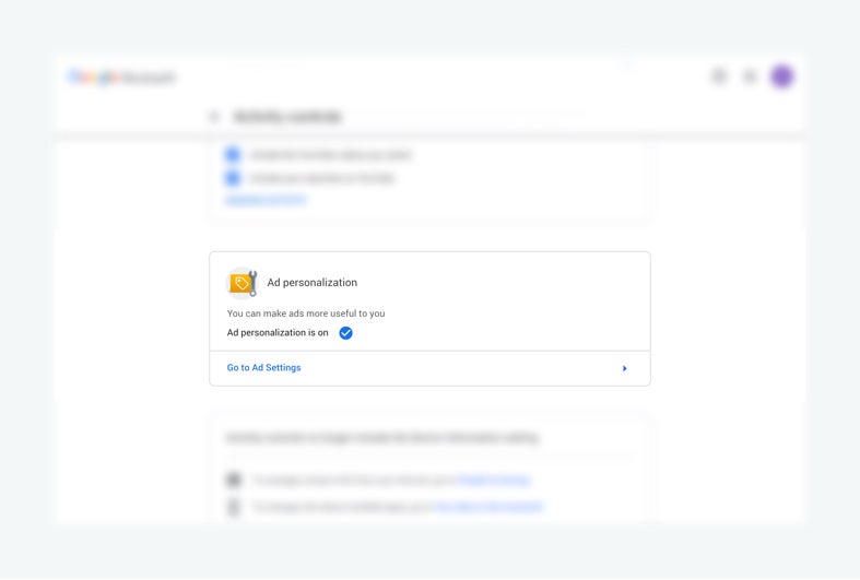 Google ad personalization settings
