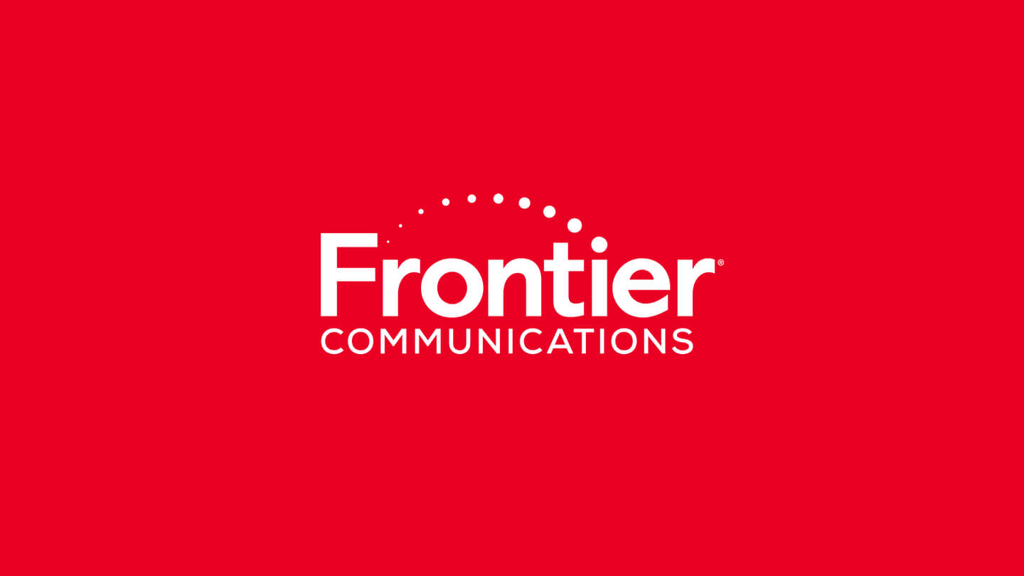 Frontier Communications logo on red background