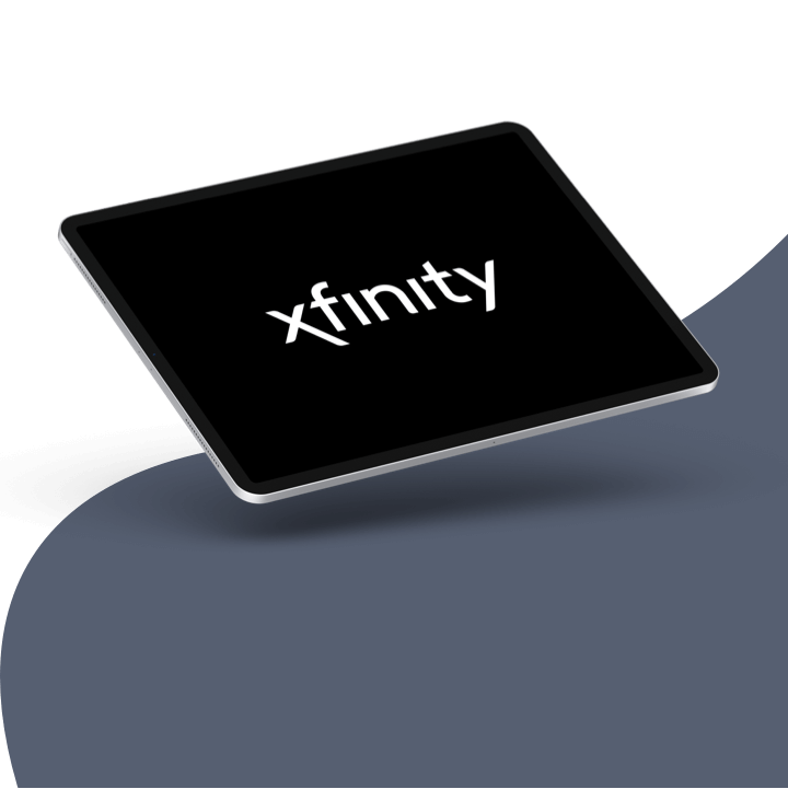 Xfinity logo displayed on a tablet